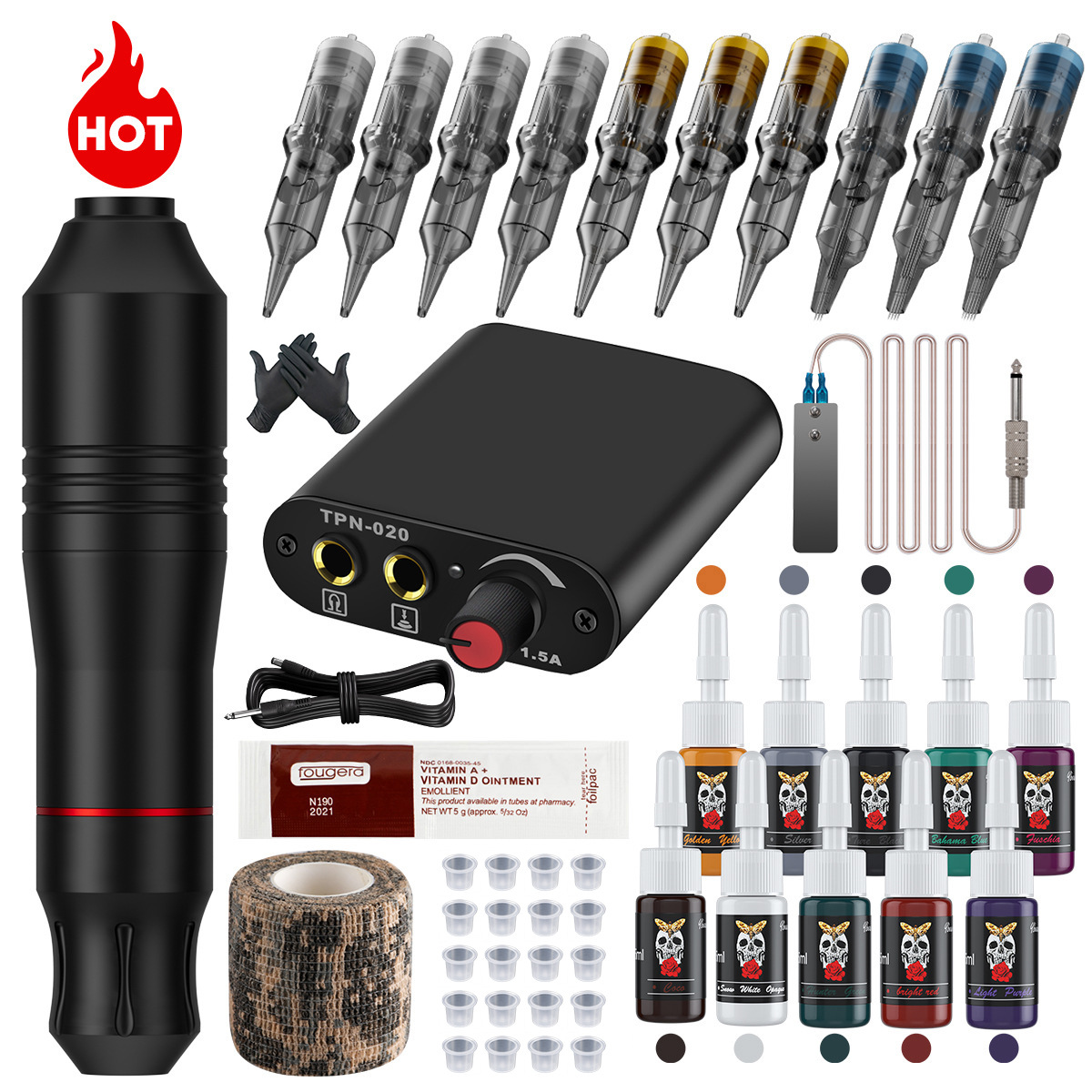 Traje de máquina de tatuaje traje de pluma de tatuaje línea de corte de tatuaje herramienta de tatuaje bordado de tatuaje traje de máquina de tatuaje todo en uno