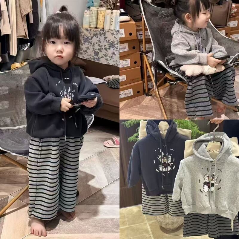 儿童运动套装2025秋季新款女童春秋裤子上衣卡通男童洋气卫衣卫裤|undefined