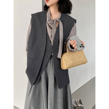 【福利款 不退换】江左 老钱风西装马甲女中长款设计感外套 6331