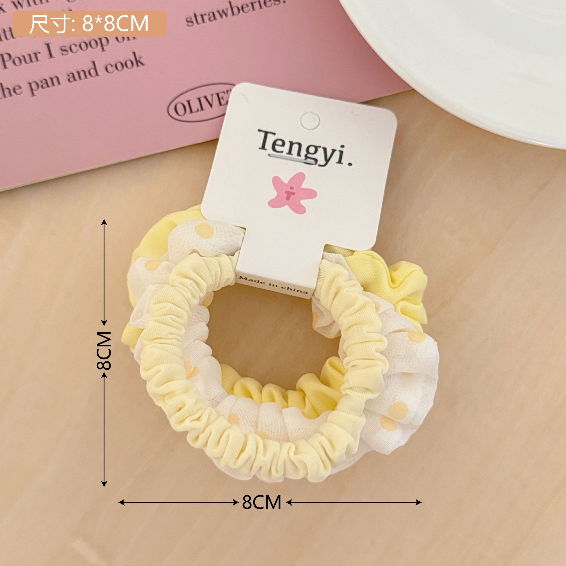 Primavera sensación de flor triturada intestino delgado anillo de cabello conjunto de inins corazón de la chica de viento lindo atar cabello de cabeza de cabello de cabello de cabello retro universal