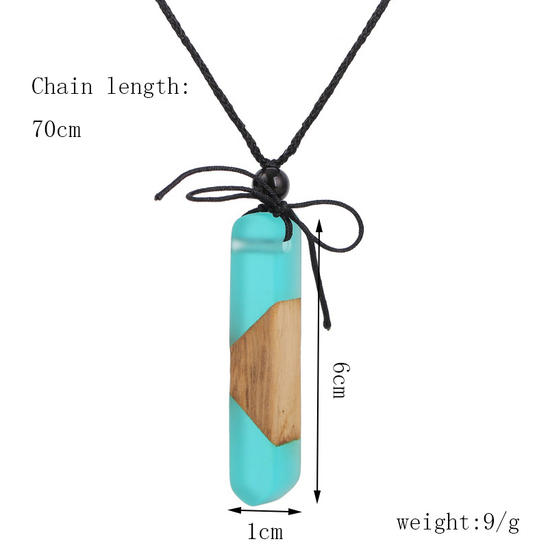 Nihaojewelry Geometric Wood Transparent Resin Pendant Adjustable Necklace Wholesale Jewelry display picture 7