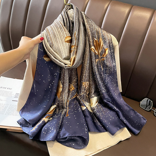 Summer thin anti-stain silk scarf, gauze scarf, travel photo taking, shawl scarf, women's long versatile beach towel