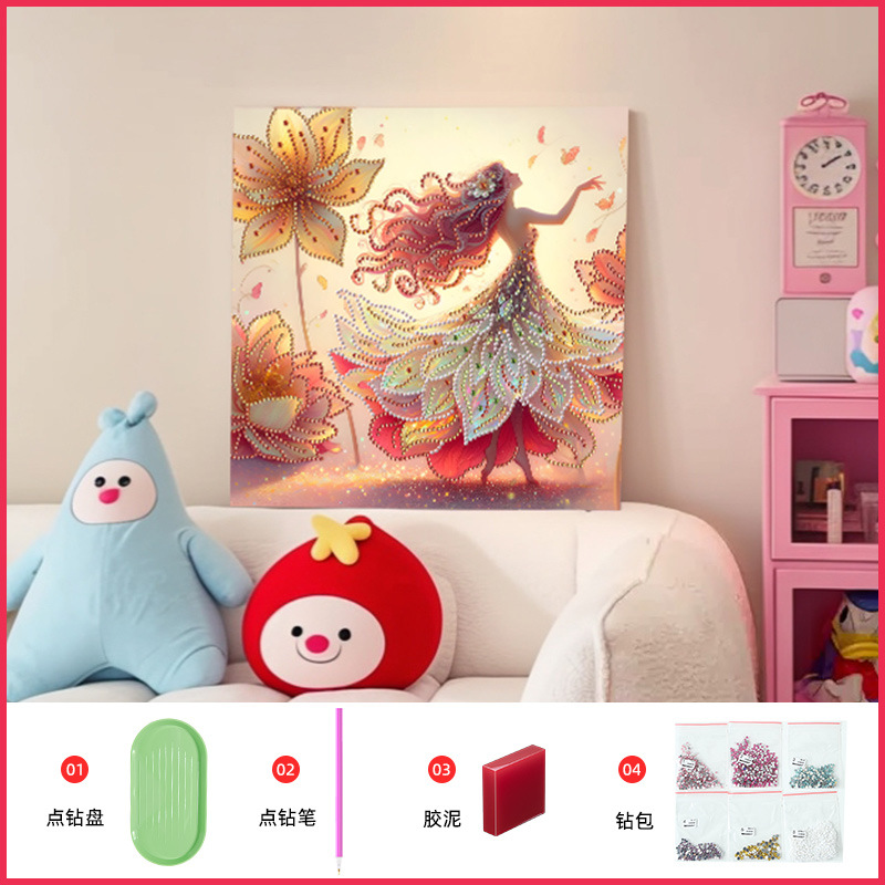Transfronterizo original fantasía princesa 5D pegatinas de diamante DIY dibujo de diamante enmarcado a mano pintura de diamante cristal brillante pintura de diamante