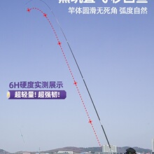 凌天二代黑坑钓鱼竿6/8/10/15H超硬19调碳素台钓手杆黑棍垂钓用品