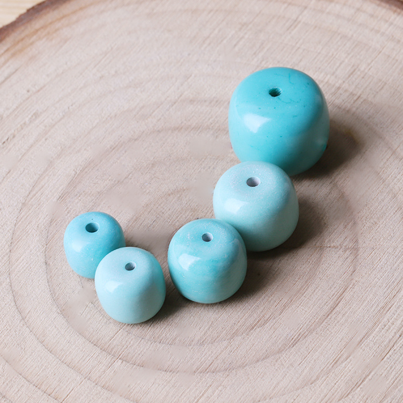 Natural Magnesite Blue Turquoise Old-Style Barrel Beads Loose Beads Bracelet Bracelet Jewelry DIY Accessories Top Waist Bead Accessories