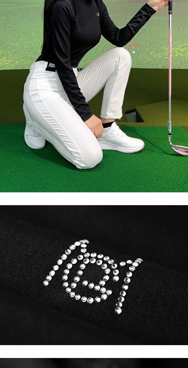 Áo thun golf nữ cổ tròn tay ngắn mùa hè thu — YF709-Áo mặc trong màu đen, YF709-Áo mặc trong màu trắng chi tiết 12