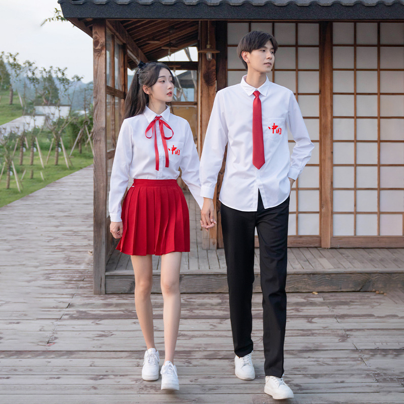 韓系卒業クラス服大合唱制服学院風ロングスカートセット中学高校の学生が公演服を朗読します。|undefined