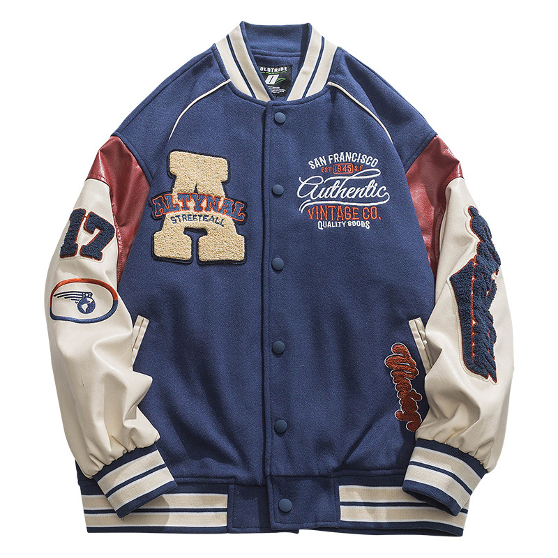 American trendy baseball suit spring and autumn, bf style embroidered jacket for men in street loose_voghion.com