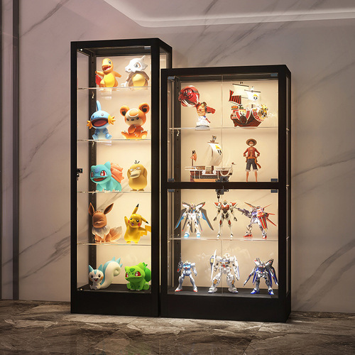 Full-glass hand-painted display cabinet with lights, transparent dust-proof display cabinet for toys, LEGO display and storage cabinet