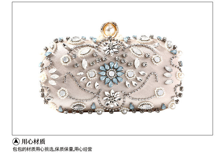 Diamonds Handmade Bead Embroidery Dinner Clutch Bag Rhinestone Evening Bag display picture 7