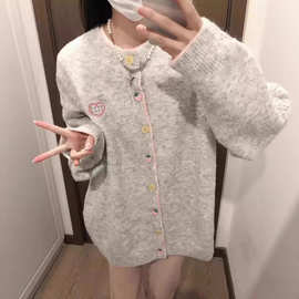 2025新款慵懒风毛衣外套女春秋季高级感韩系上衣宽松休闲针织开衫