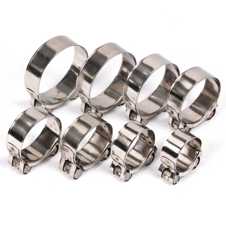 Retro sports car motorcycle modified exhaust pipe buckle middle clamp stainless steel 201 muffler holding ring holding hoop