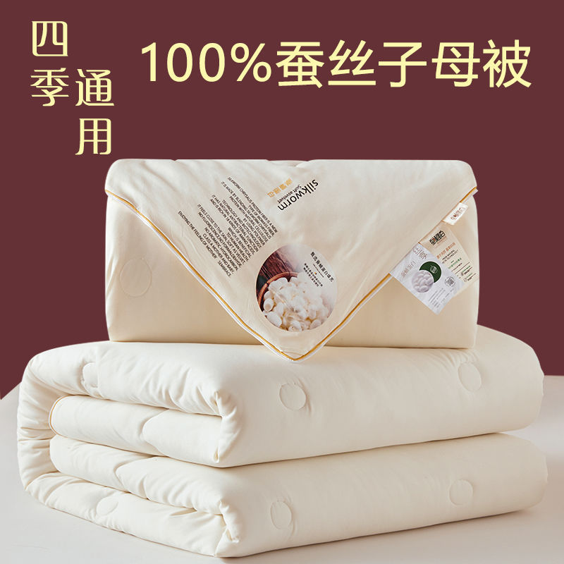 手工蚕丝被桑蚕丝子母被二合一拉链款学生宿舍被芯加厚冬被子|undefined