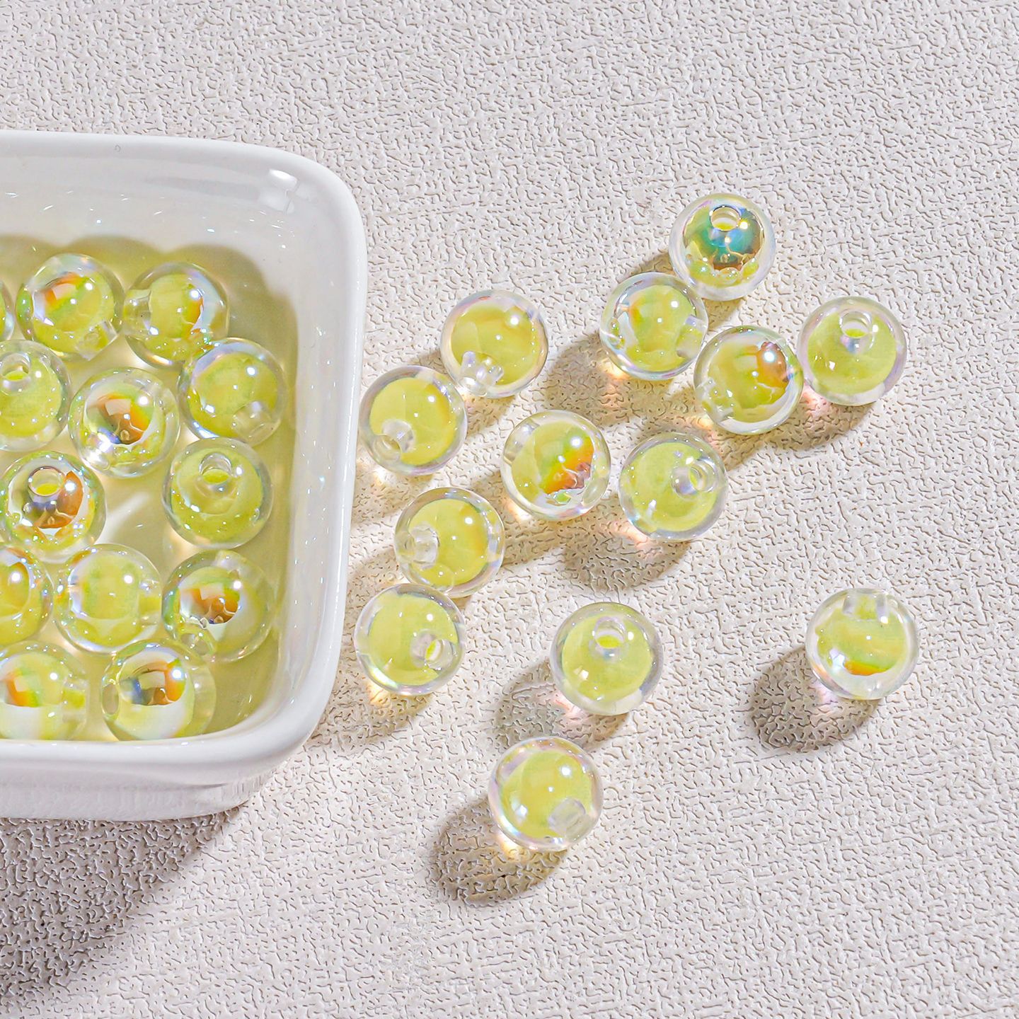 Caramelo de color interior transparente 1.5 cuentas redondas de orificio recto 10mm joyería de moda decoración de bricolaje cadena de teléfono móvil pulsera accesorios de decoración