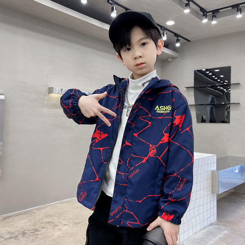 Chaqueta cortavientos para niños de primavera 2025 modelos de primavera y otoño versión coreana del nuevo estilo de los niños chinos y medianos