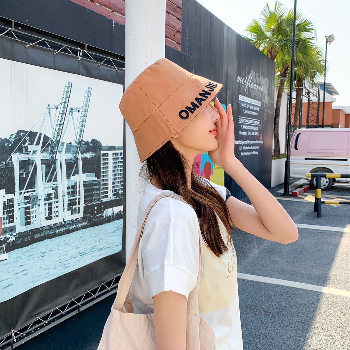 Korean Fashion Embroidered Letter Bucket Hat display picture 15