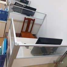 办公桌桌面屏风挡板防掉落围挡铝合金隔音办公室隔板玻璃隔麦太保