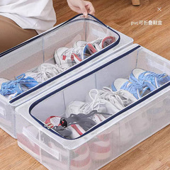 透明鞋盒帶蓋床底收納盒鞋子收納可摺疊防潮防霉免安裝鞋架