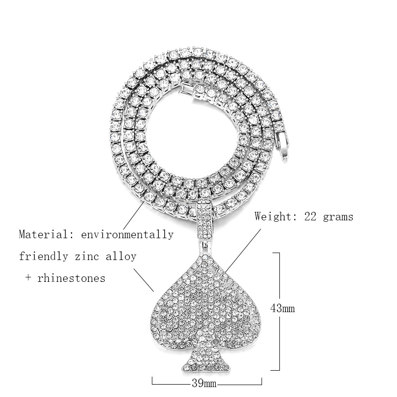 Hip Hop Forma De Corazón Aleación Enchapado Embutido Diamantes De Imitación Unisexo Collar Colgante display picture 1