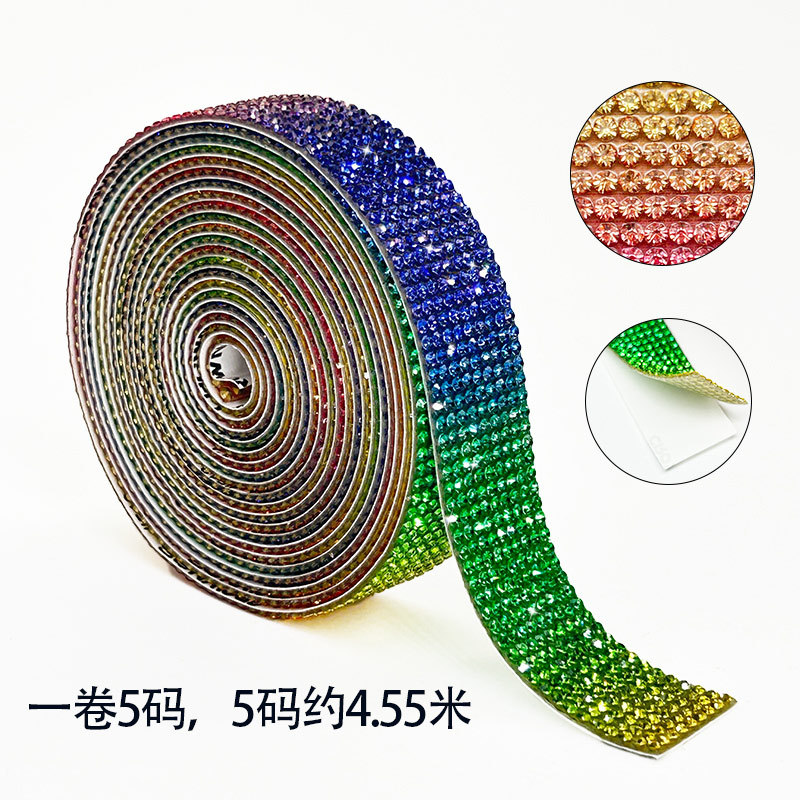 Tela de diamantes de imitación, cinta de diamantes de imitación de vidrio, accesorios de ropa, tiras de diamantes, decoración del hogar, fila de diamantes, accesorios de joyería, diamantes de imitación, diamantes de flash autoadhesivos