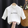 Demi-season long-sleeve, children's top for boys, Korean style, children's clothing, wholesale, high collar