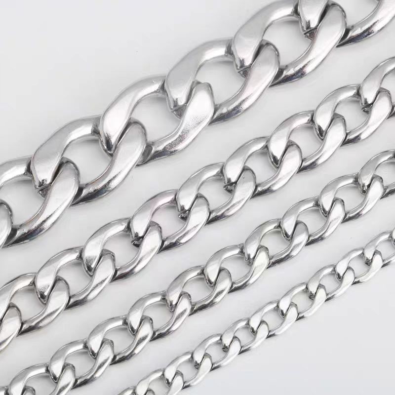 チタン鋼NKチェーンヒップホップ個性スキューバチェーンファッションdiyアクセサリーチェーンペンダントチェーンステンレス色落ちしない