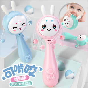 Infant rattle can bite 3-6 3-month-old newborn baby handdrum music stick rattle toy 0-1 years old