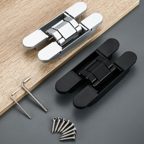 Three-dimensional adjustable cross hinge, invisible door 180 degree hinge, H-type silent door hinge, folding door concealed hinge