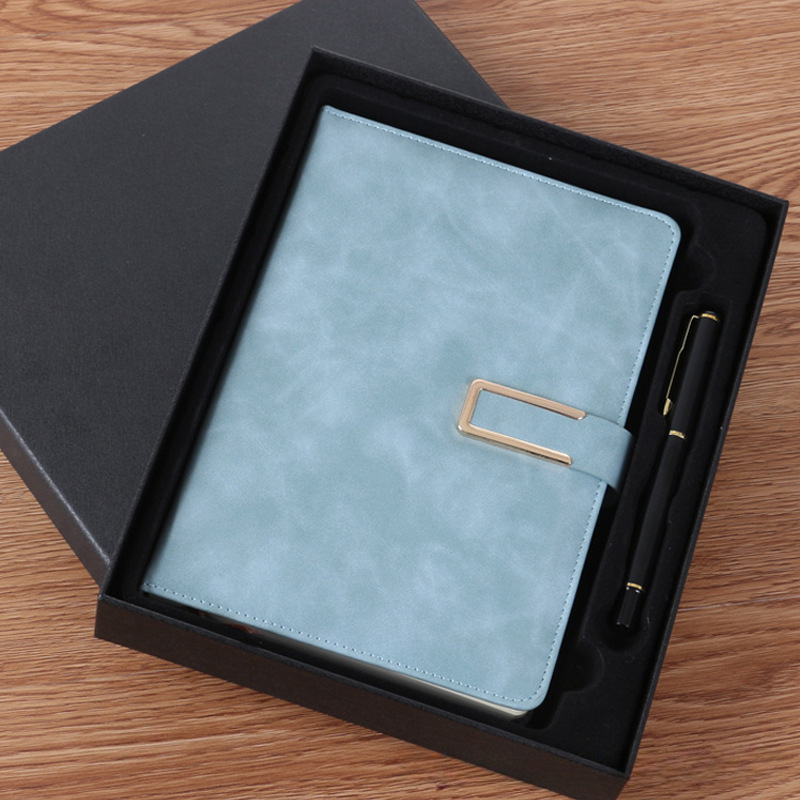 Bloqueo de cuaderno LOGO personalizado a5 cuaderno grueso cuaderno de alto valor de mano cuaderno de notas de negocios caja de regalo set al por mayor