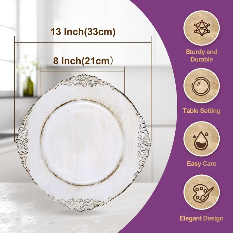 Foreign Trade Wedding Hotel Party Decoration Plastic Plates Charger Plates High-End Western Party Tableware Wholesale