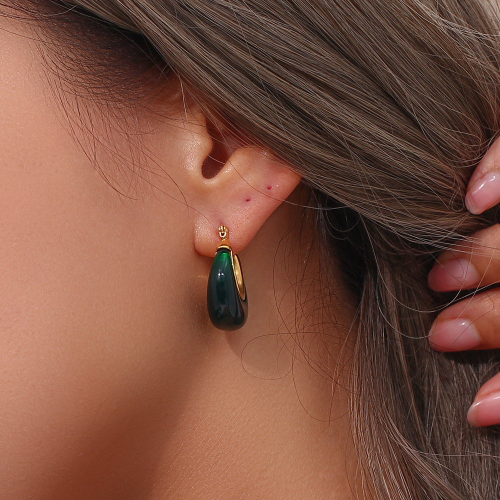 Fashion Geometric Stainless Steel Plating Earrings 1 Pair