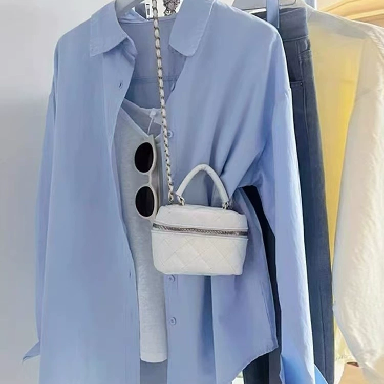 Рубашка ранней весны топ с длинными рукавами модная повседневная летняя свободная женская одежда темперамент тонкая, дикая корейская рубашка Другие