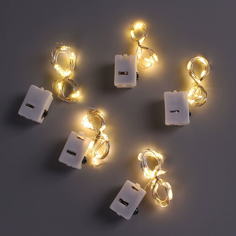 LED декоративная гирлянда, 0,5–3 м, цветная или теплый белый, пряжка по выбору на 2/3 м
