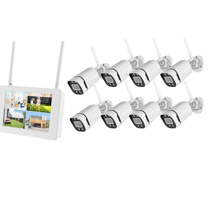 WiFi kit无线带屏监控套装显示屏WiFi NVR录像机无线监控套装