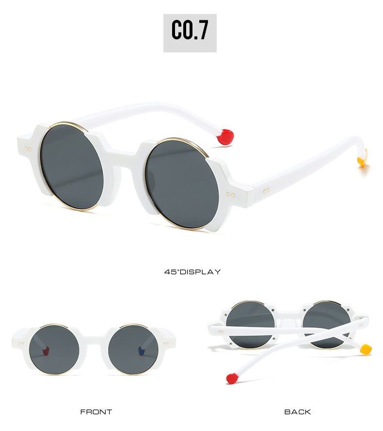 65g Weight Full Frame Glasses Structure Sunglasses Classification PC, UV400 Protection Lens Material Round Frame Glasses Style Outdoor, Travel Occasion Solid Color Pattern All Seasons Season Unisex Gender Hip-Hop, Streetwear Style Grey, Black Color Hip-Hop Streetwear Solid Color PC UV400 Protection Round Frame Full Frame Women's Sunglasses 12
