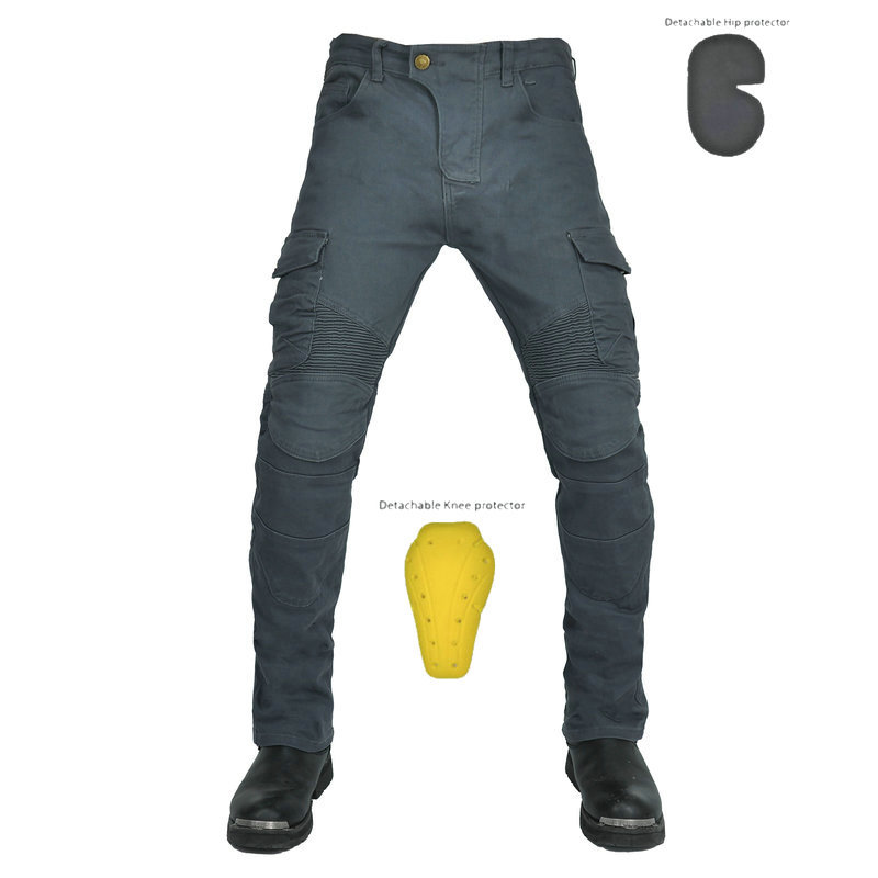 Los productos genuinos pantalones de Ciclismo de los hombres de verano motocicleta resistente a la gota Knight equipo Cuatro Estaciones estiramiento Denim ejército verde pantalones de carreras