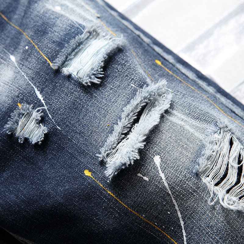 Pantaloncini jeans uomo distressed taglio dritto casual vintage_voghion.com