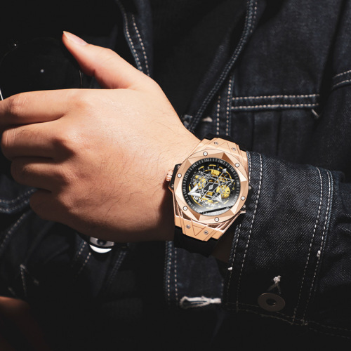 Kingston brand live fashion men's fully automatic mechanical watch silicone waterproof sports watch