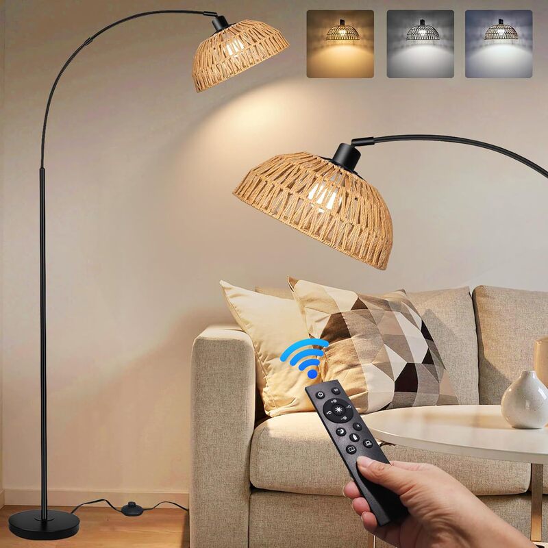 Cross-border Bamboo Floor Lamp Bohemian Style Bedroom Study Fishing Decoration Lamp