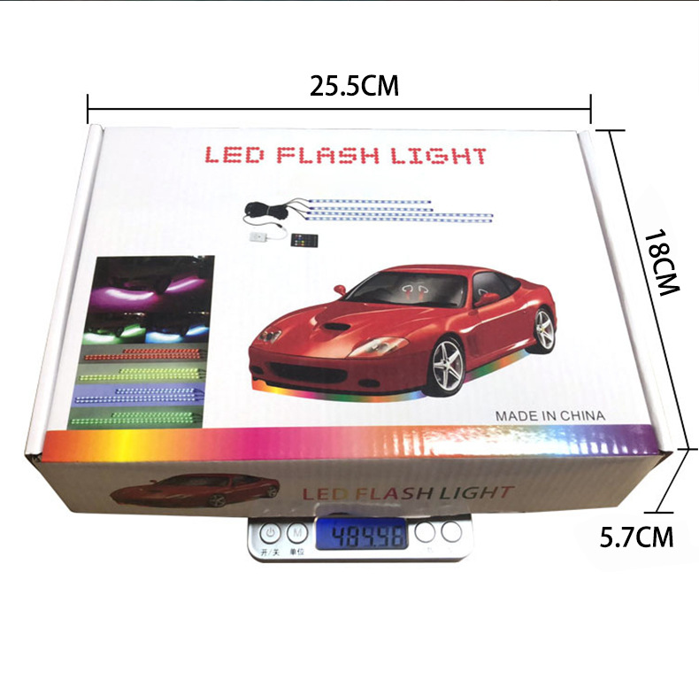 Car Chassis Light Decoration, Colorful Voice-Controlled Atmosphere Light, High-Brightness Modified Car Bottom Light, Waterproof Flash Led Streamer Light