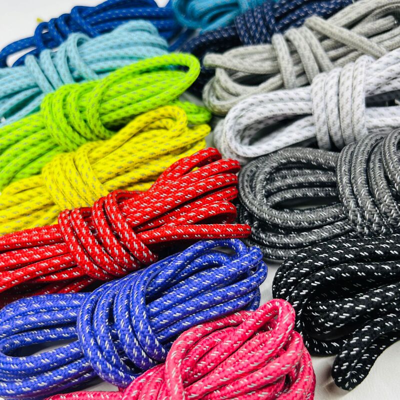 Cross-Border Round Reflective Shoelaces, Popular Woven Fluorescent Colorful Polyester Shoelaces Suitable for Basketball Shoes, Yeezy Sneakers, and Flyknit Shoes Cross-Border Round Reflective Shoelaces, Popular Woven Fluorescent Colorful Polyester Shoelaces Suitable for Basketball Shoes, Yeezy Sneakers, and Flyknit Shoes