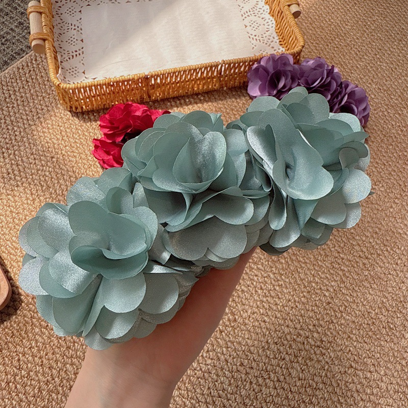 Vintage stijl wijnrode bloem haarclip elegante boho haarspeld_voghion.com