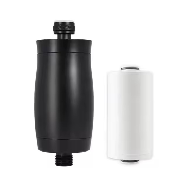 Filtro de ducha todo negro de material de aluminio, filtro de reemplazo desmontable, ducha, baño, purificación de ducha multicapa