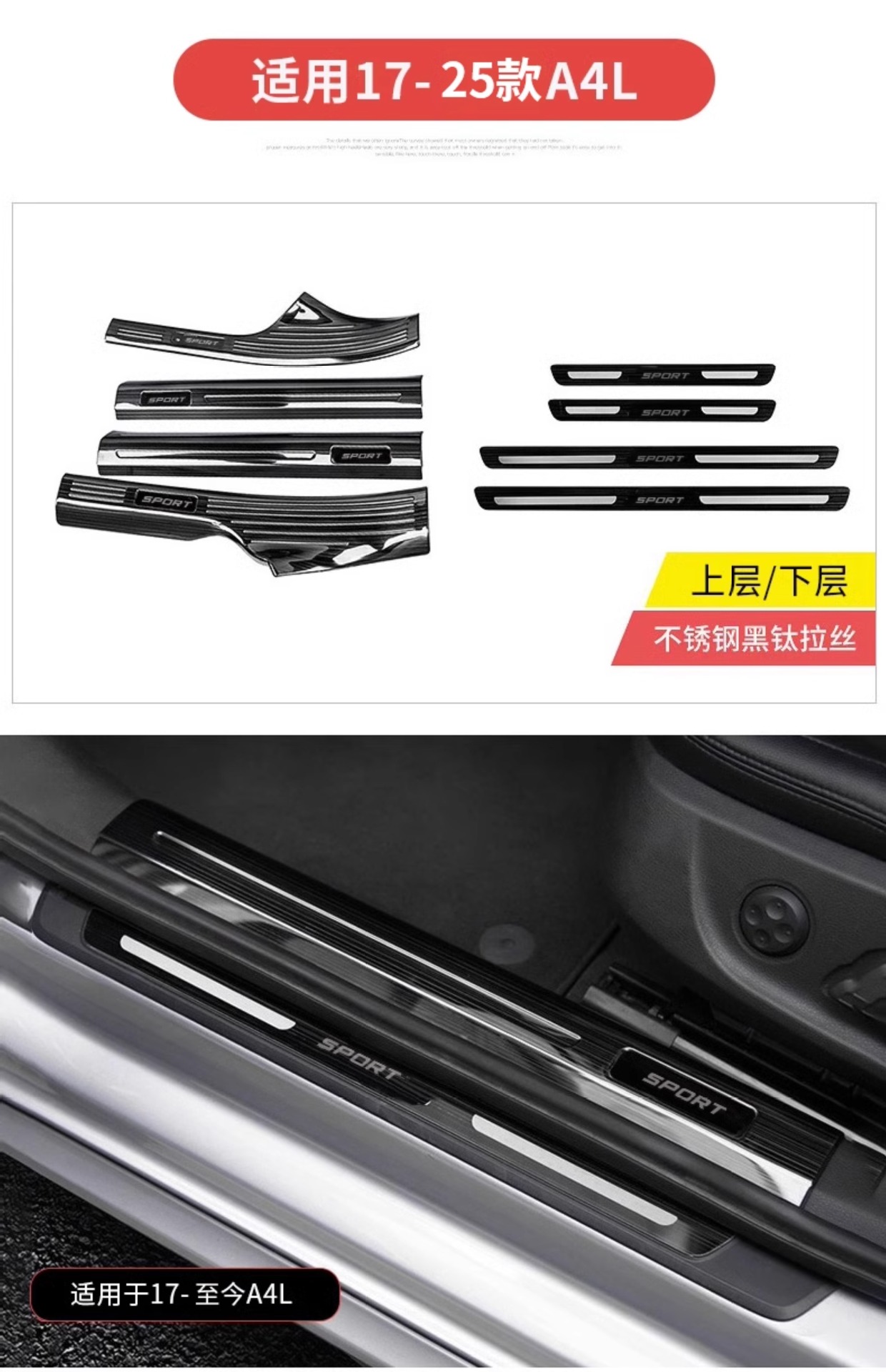 Suitable for Audi Door Sill Strip A6L/Q5L/A4L/A3L/Q3 Modified A7L Welcome Pedal A5 Interior Decoration