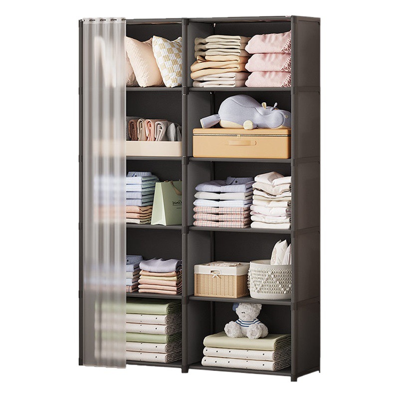 Simple Wardrobe Rental House Household Multi-layer Storage Thick Steel Pipe Assembly Reinforced Simple Wardrobe Layered Storage
