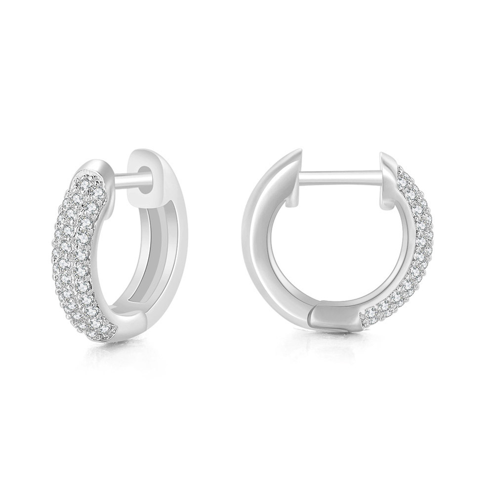 Mode Cercle Le Cuivre Placage Zircon Des Boucles D'oreilles 1 Paire display picture 9