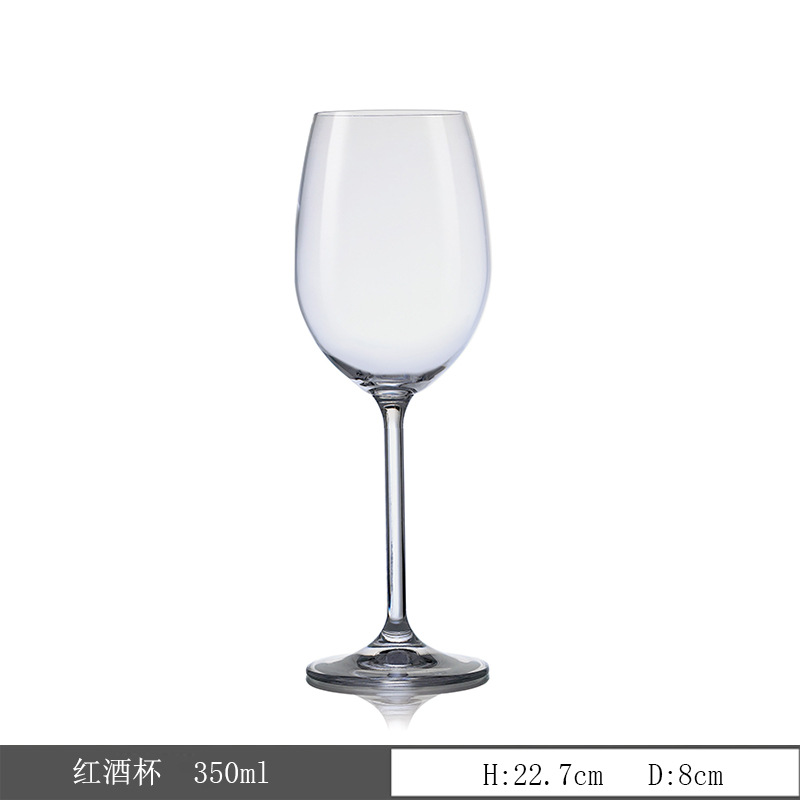 Tazas de vino de cristal sin plomo importadas Tazas de vino de alto pie Restaurante Hotel Comercial al por mayor Tazas de vino de alto nivel