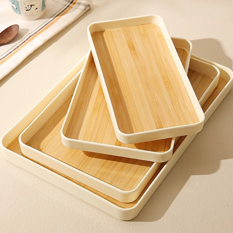 Mesa de té de la sala de estar frutas snack bandeja multifuncional taza de agua bandeja de té rectangular bandeja de té de la tarde