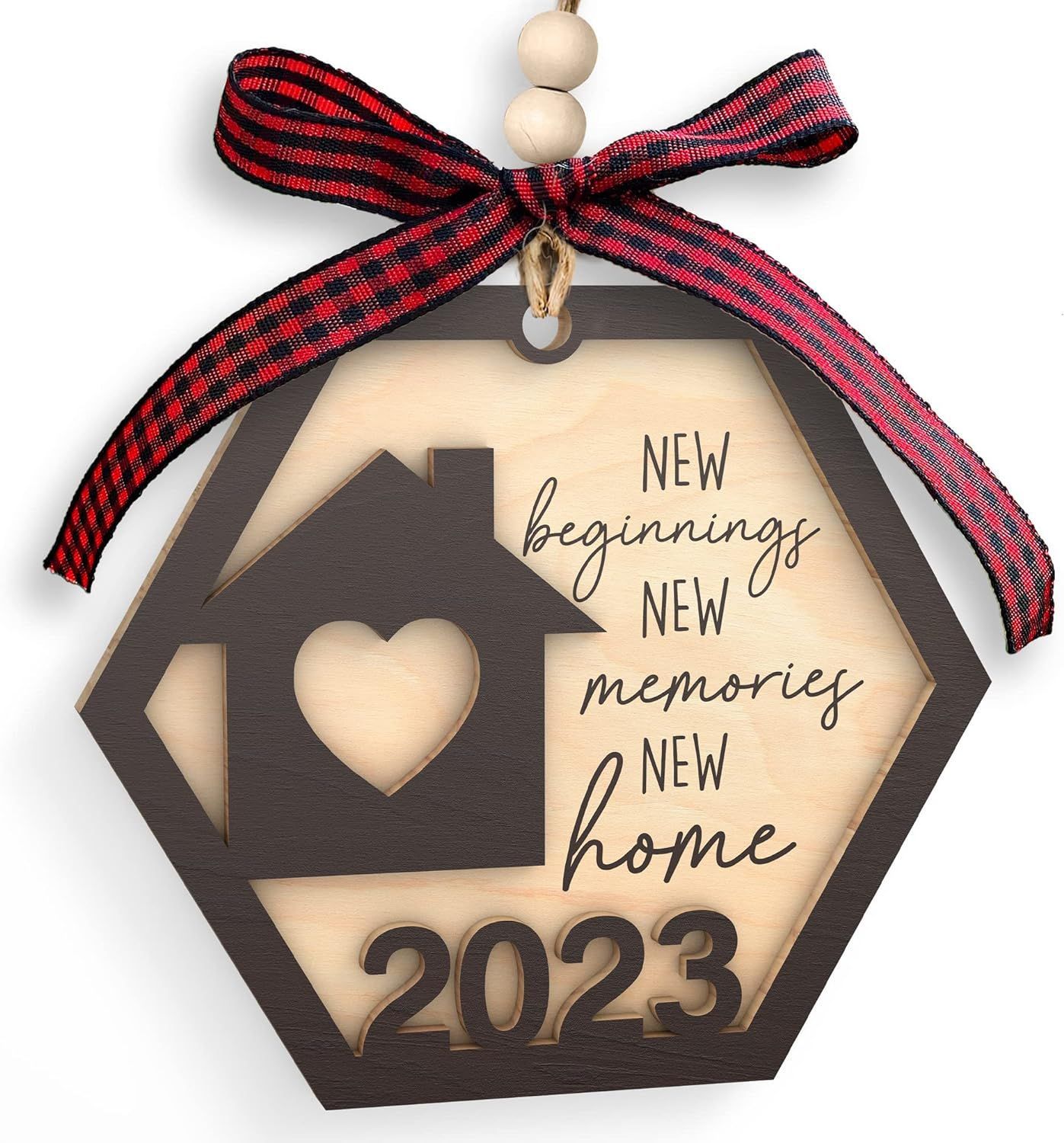 Colgante de diamante de madera con cuerda hogar árbol de Navidad decoración colgante de pared de madera foto marco conmemorativo