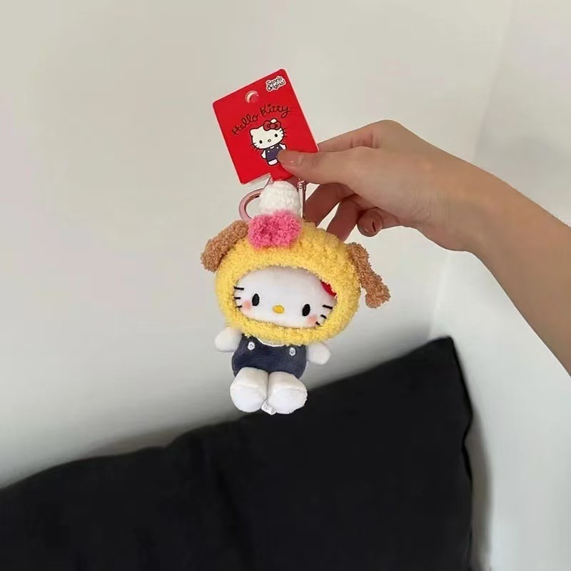 新品猫咪包挂件牛仔裤凯蒂猫玩偶挂饰包包饰品卡通公仔钥匙挂件|undefined